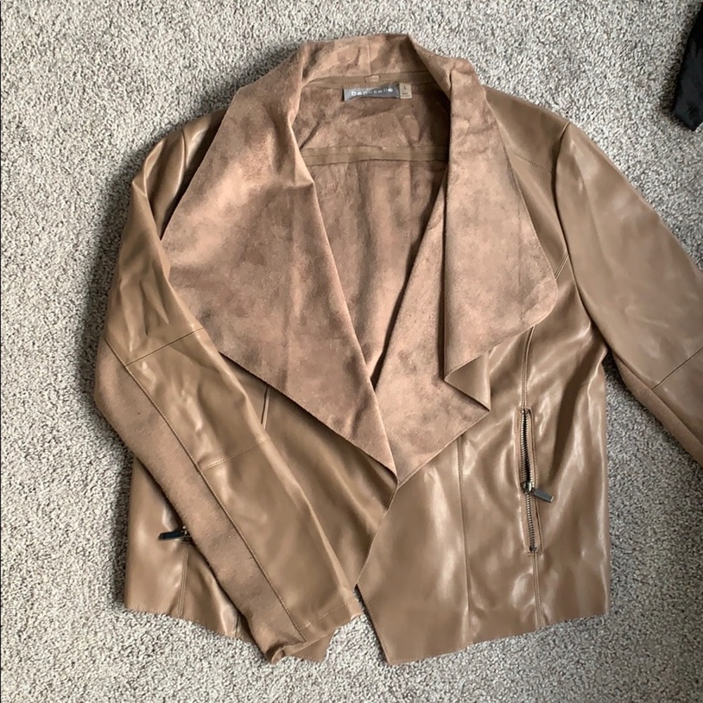 Brown leather and suede jacket